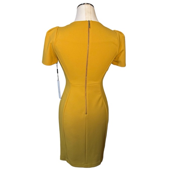 Beautiful NWT Calvin Klein sz 6P mustard / yellow ochre dress Chic and Classy - Picture 7 of 11